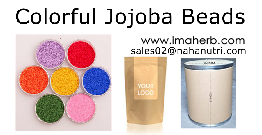 Ina de ahrib 12-80 Exfoliants naturels séchés en maille pour matières premières de savon Perles de jojoba colorées pour la peau du visage